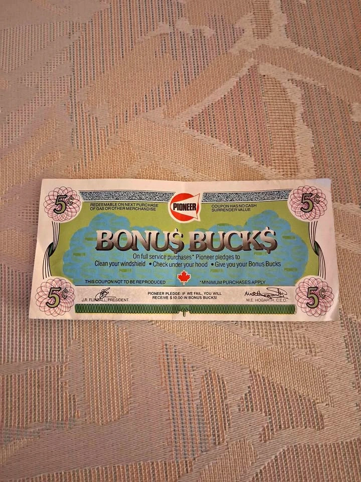 Vintage 1996 Pioneer Bonus Bucks 5¢ coupon