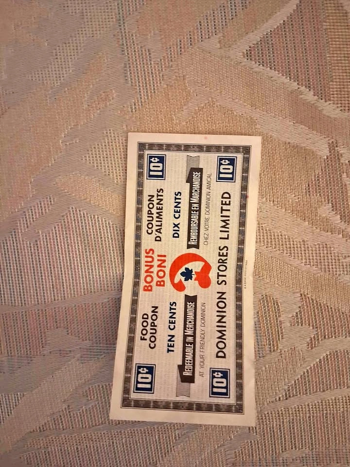 Vintage late 1960's Dominion Stores Limited 10 Cent Food Coupon