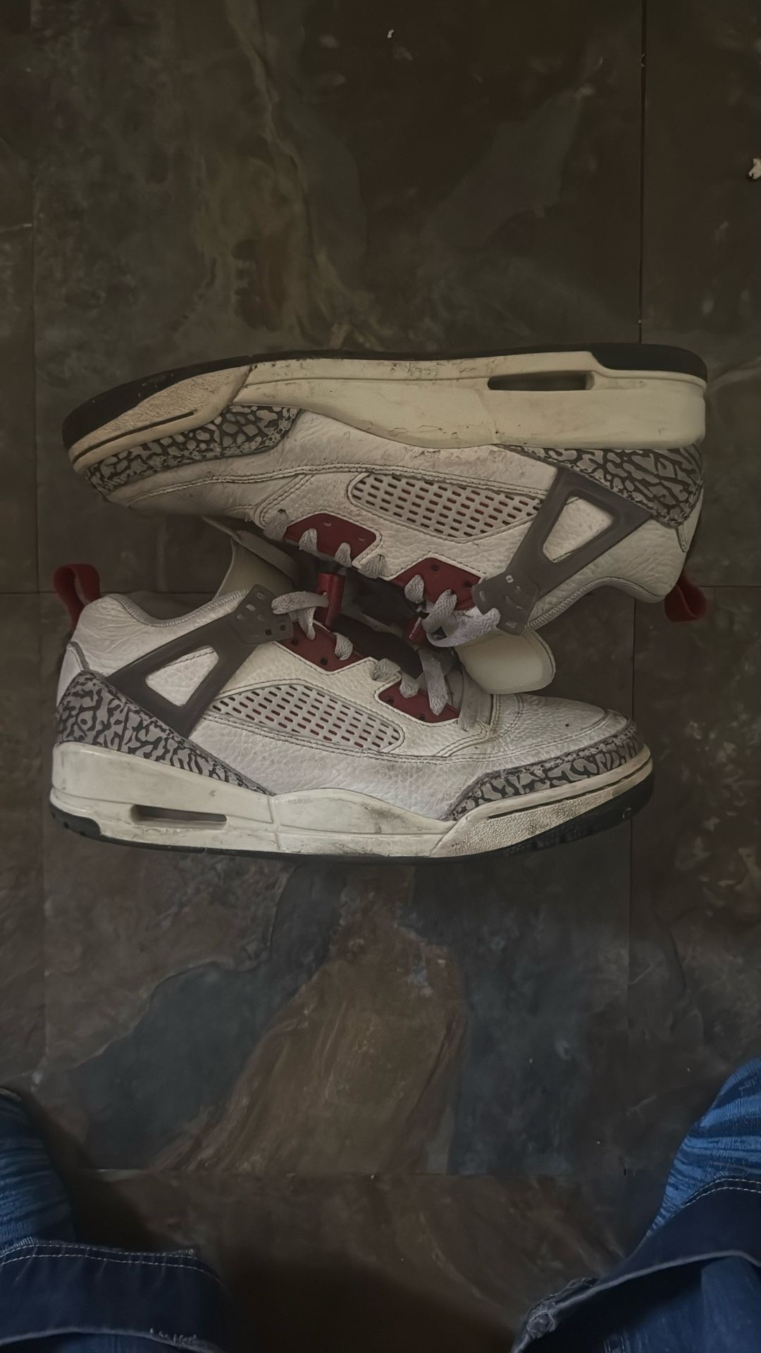 White and Red Jordans