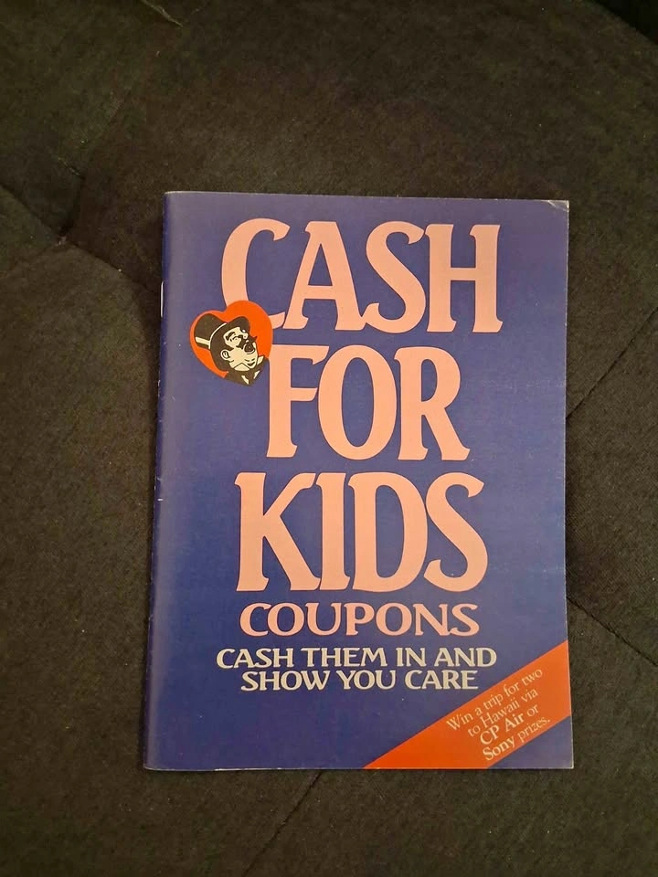 Vintage 1986 Cash For Kids Coupons booklet