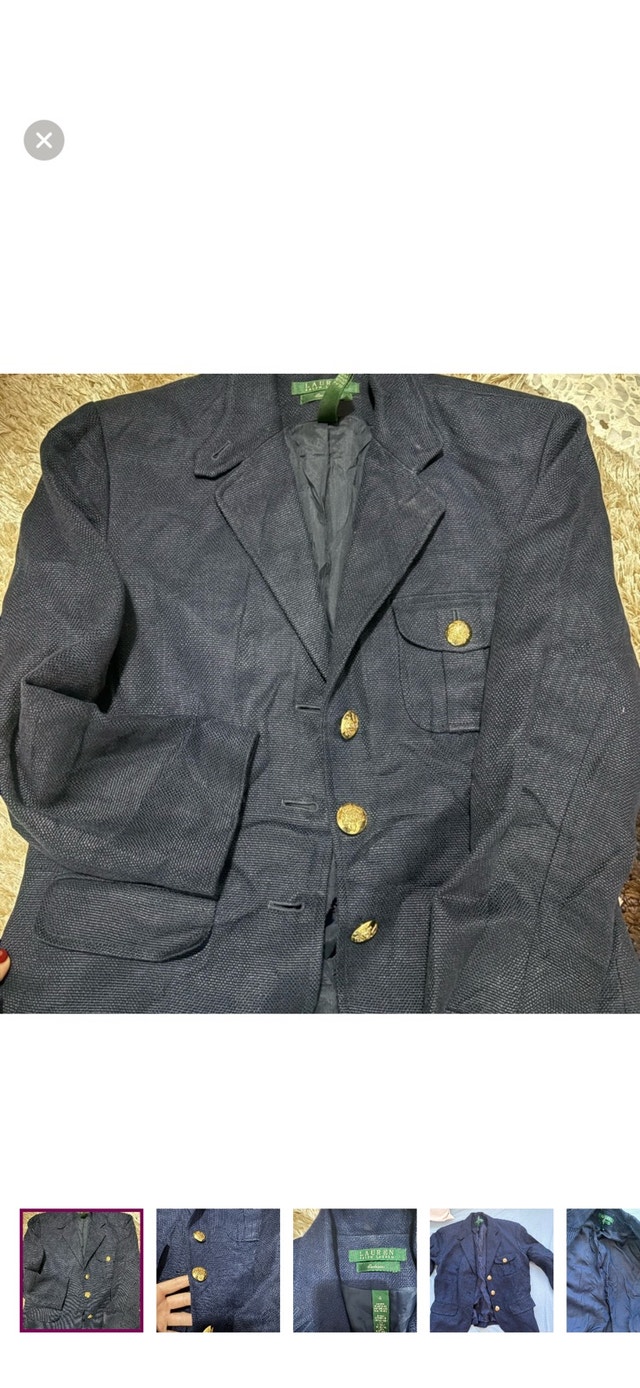 ☘️ Ralph Lauren Dark Blue Jacket with Gold Buttons