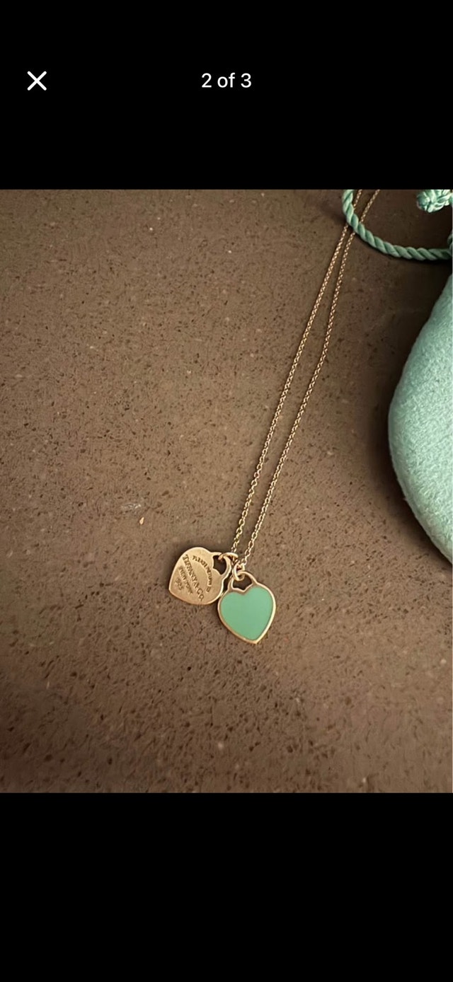 Tiffany & Co. Double Heart Necklace - Classic & Turquoise - photo 2