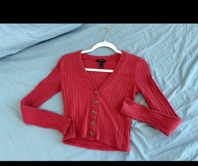 Forever 21 Cardigan - Red, Size Medium