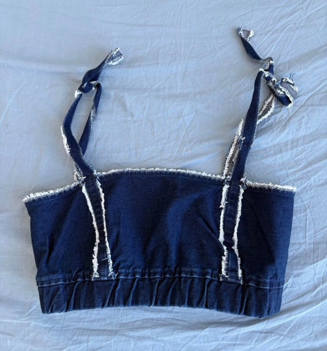 Never worn!! Zara TRF Denim Top
