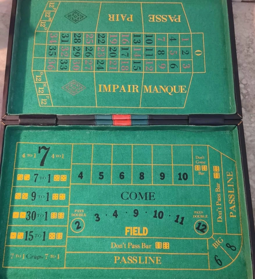 Vintage Casino Poker Roulette Game Set Briefcase - photo 4