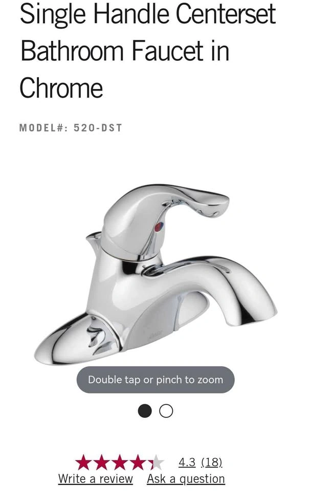 NEW Delta Classic Single Handle Centerset Bathroom Faucet with P