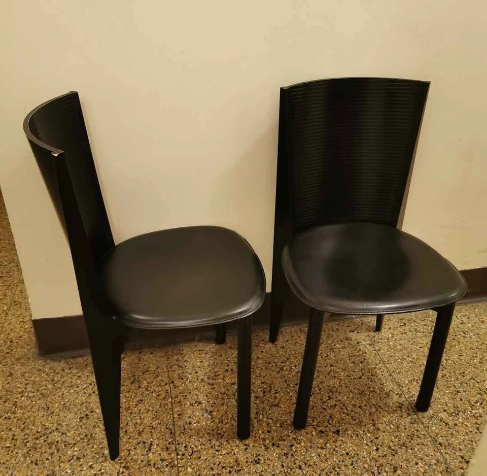 2 Black Calligaris Dining Chairs
