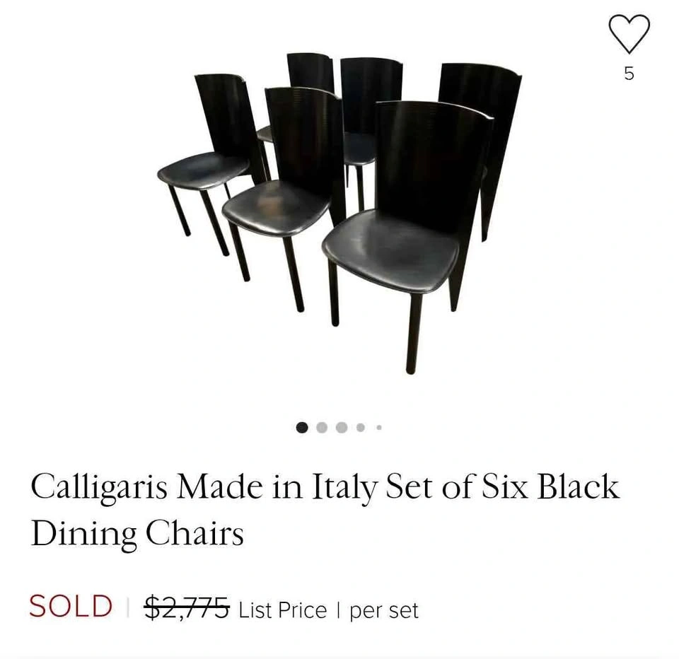 2 Black Calligaris Dining Chairs - photo 3