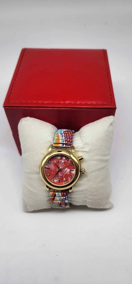 VISIOYO Quartz Women's Watch Gold Tone Colorful Band - photo 2