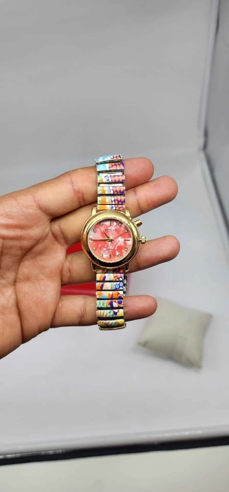 VISIOYO Quartz Women's Watch Gold Tone Colorful Band - photo 3