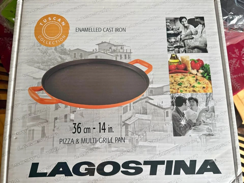Lagostina 14” Cast Iron Pizza Grill Pan