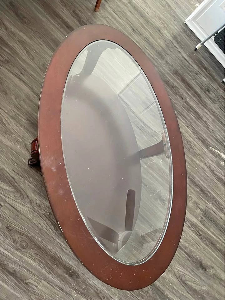 Oval Glass Coffee Table – Good Condition