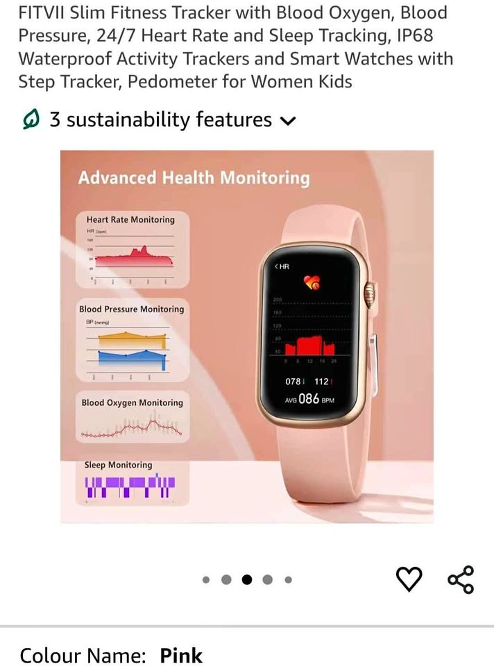 Pink Fitness Tracker – Brand New