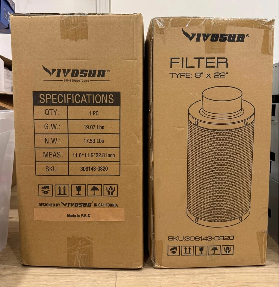 Vivosun Filter 8" x 22" Carbon Filter (2 units) - photo 4