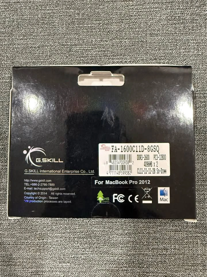 G.Skill FA-1600C11D-8GSQ Mac DDR3 2x4GB RAM - photo 2