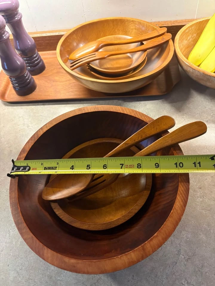 Vintage MCM Baribocraft Salad Serving Bowl & Utensils 🥕 - photo 5