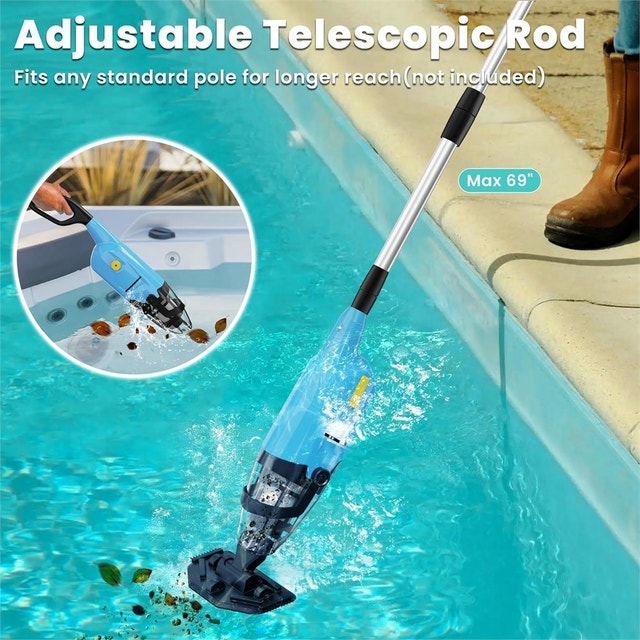 Handheld Pool Vacuum, Rechargeable Pool Cleaner - photo 2