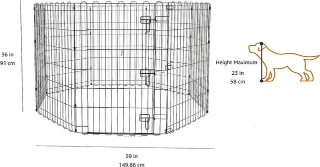 Foldable Octagonal Metal Exercise Dog Playpen - Indoor/Outdoor - photo 2