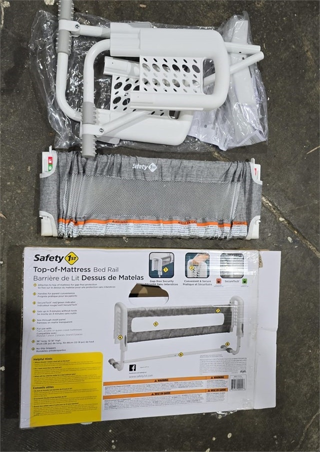 Safety 1st Top of Mattress Bedrail, Grey/White - photo 4