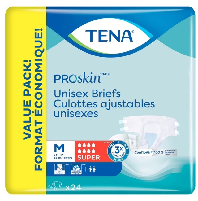 (M), 26 Count, TENA ProSkin Super Briefs Medium