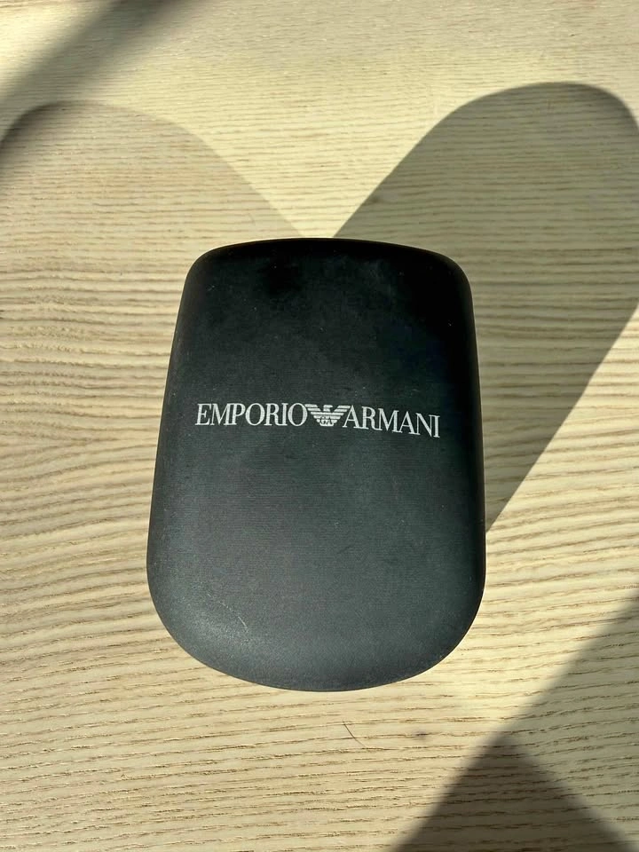 Emporio Armani Watch - Brown Leather Strap, Silver Dial
