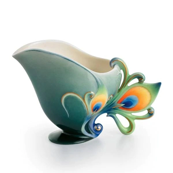 Franz Magnificent Peacock Porcelain Creamer FZ01207