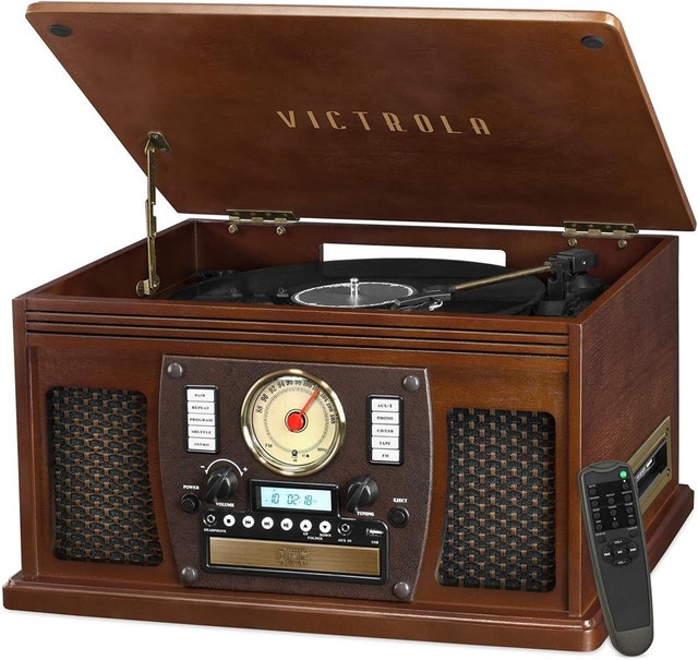 Victrola 8-in-1 Bluetooth Record Player & Multimedia Center - photo 2
