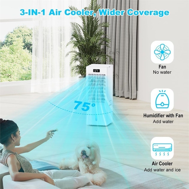 3-IN-1 Evaporative Air Cooler 6L Windowless Swamp Cooler - photo 3