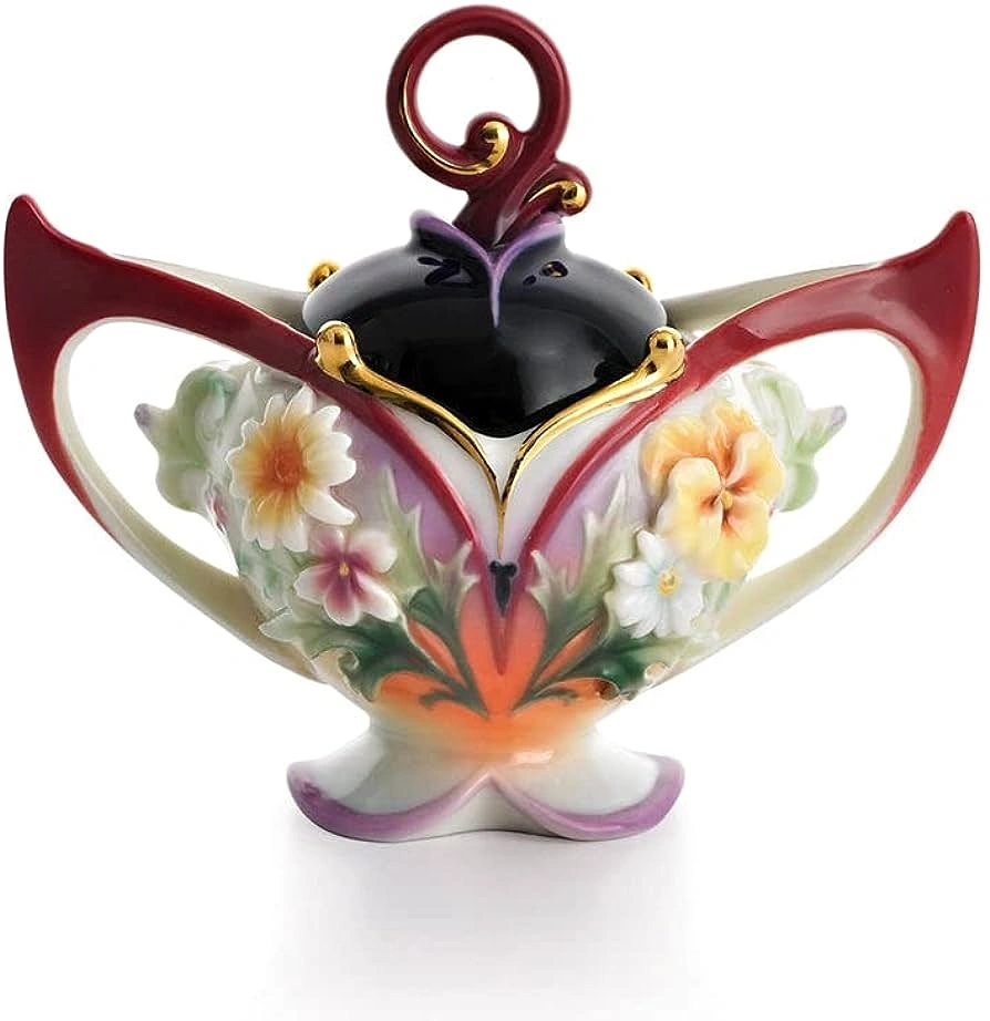 Franz Porcelain Sugar Jar - Flora & Flutter Butterfly