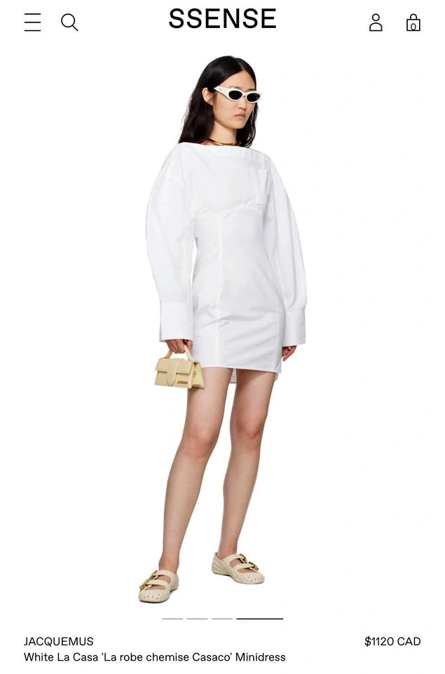 JACQUEMUS white mini dress Size 6
