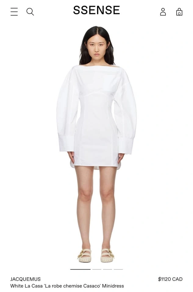 JACQUEMUS white mini dress Size 6 - photo 3
