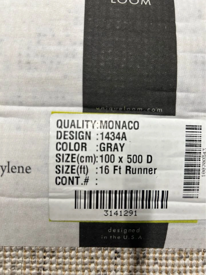 🥕 Brand New Monaco Collection Gray Runner Rug (1.6ft x 16ft) - photo 4