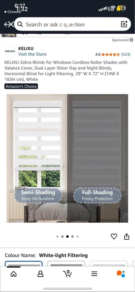 🥕 KELIXU Zebra Blinds Cordless Roller Shades with Valance - photo 2