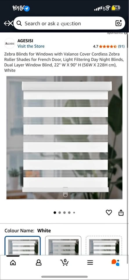 🥕 Zebra Blinds with Valance Cover - Cordless Roller Shades