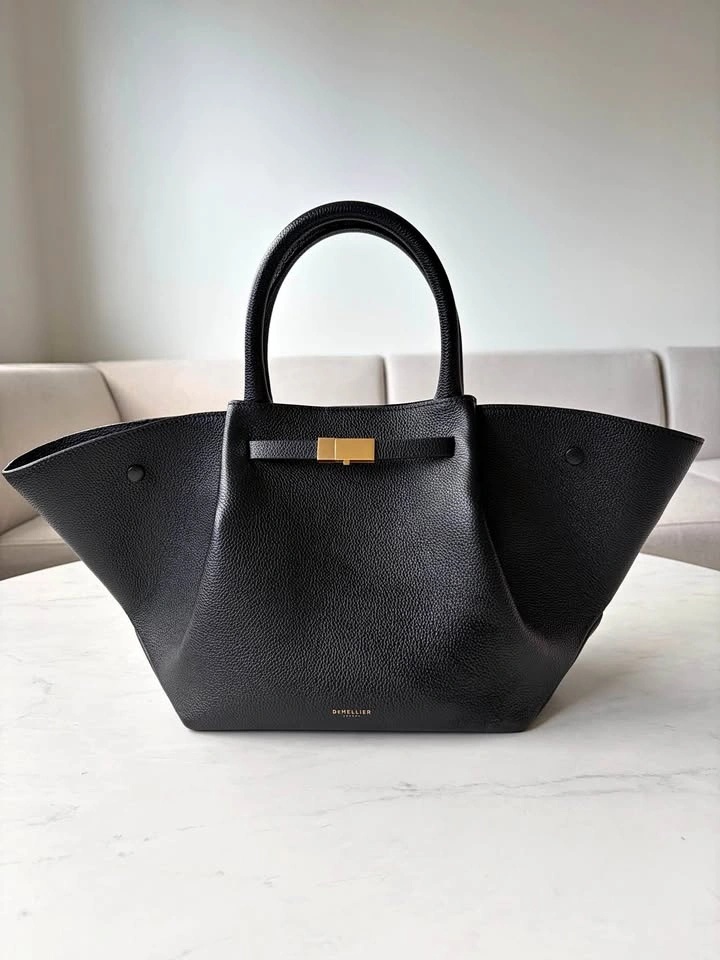 Demellier Black Midi New York Handbag