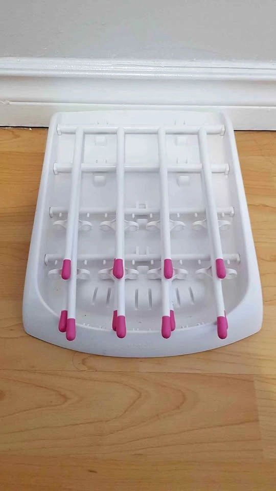 Munchkin White & Pink Baby Bottle Drying Rack