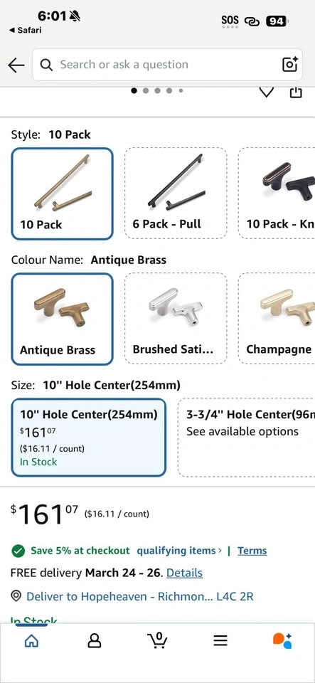 Amasideca 10 Pack Antique Brass Cabinet Pulls - 10 Inch - photo 3