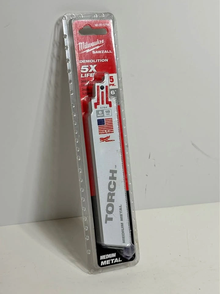 Milwaukee Sawzall Torch 6" Metal Blades 5-Pack