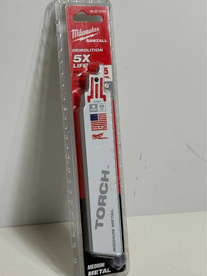 Milwaukee Sawzall Torch 6" Metal Blades 5-Pack - photo 2