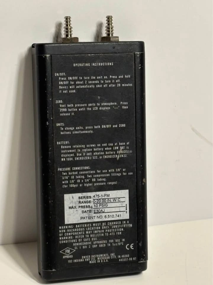 Dwyer 475 Mark III Digital Manometer HVAC Pressure Meter - photo 2