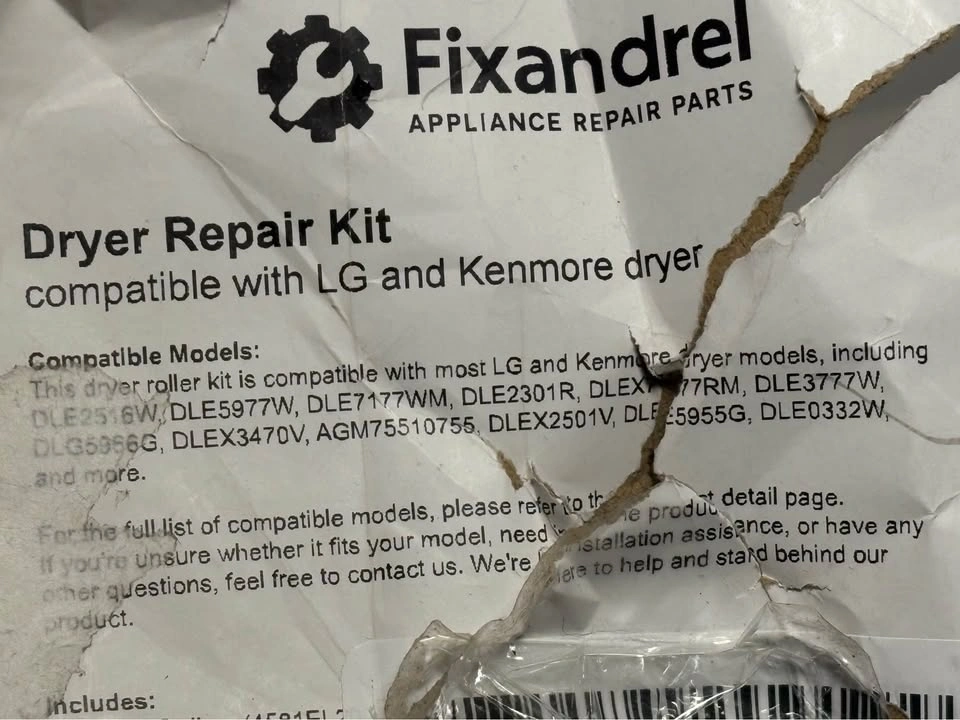 LG Kenmore Dryer Repair Kit – Rollers Belt Pulley Set - photo 4