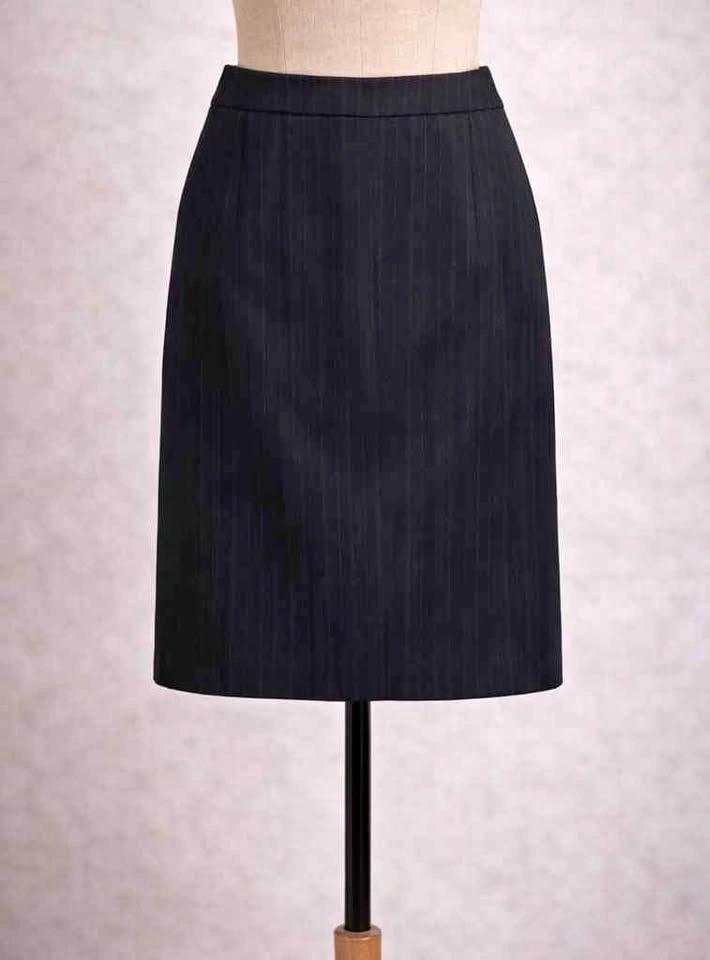 Black Pinstripe Pencil Skirt (Office / Workwear)