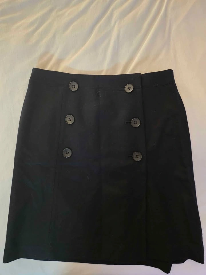 Club Monaco Black Button Detail A-Line Skirt - photo 2