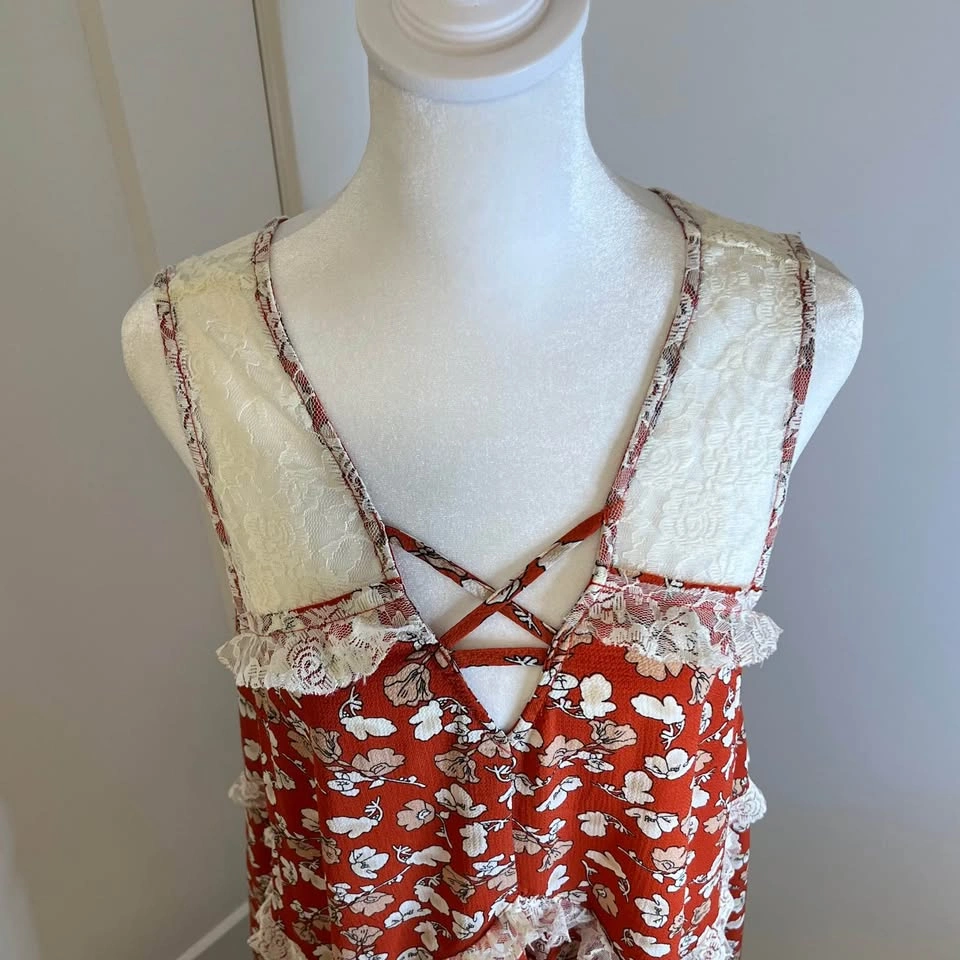 UMGEE Orange/Cream Floral Lace Sundress - Size M (Fits Large) - photo 3