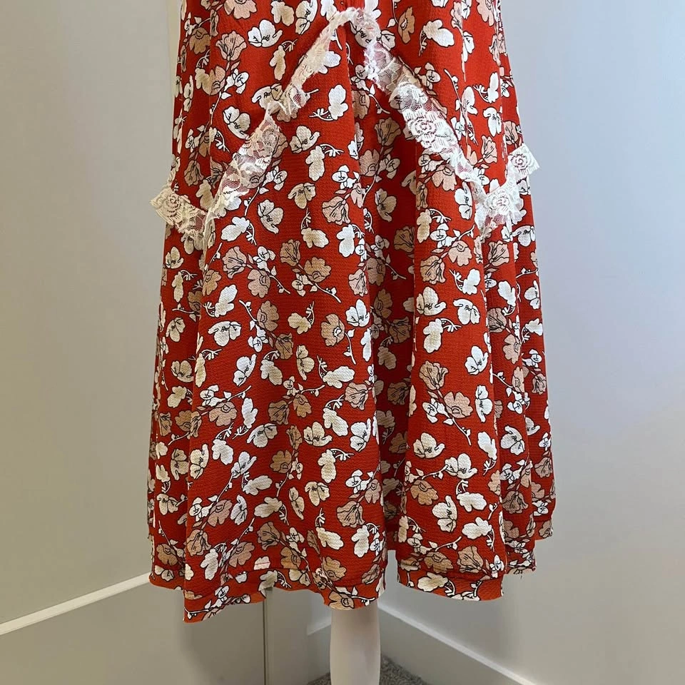 UMGEE Orange/Cream Floral Lace Sundress - Size M (Fits Large) - photo 4