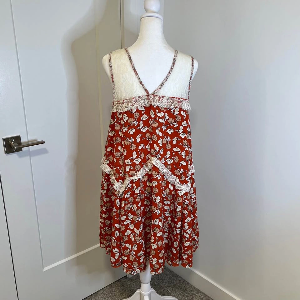 UMGEE Orange/Cream Floral Lace Sundress - Size M (Fits Large) - photo 5