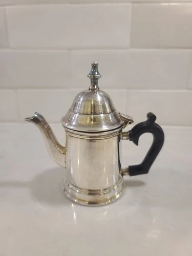 Silverplate Tiny Teapot Black Bakelite Handle Single Service Cof - photo 2