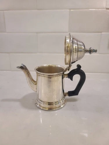 Silverplate Tiny Teapot Black Bakelite Handle Single Service Cof - photo 4