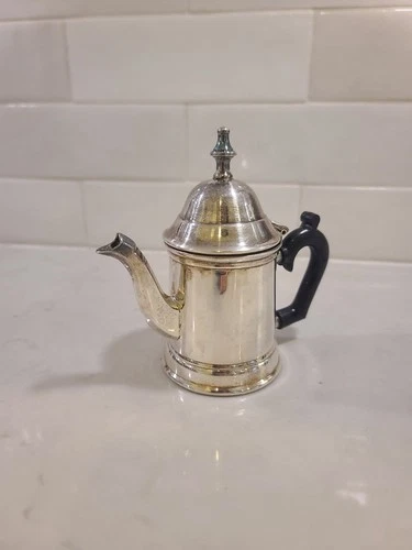 Silverplate Tiny Teapot Black Bakelite Handle Single Service Cof - photo 5