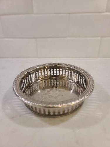 Vintage Silver Plate Round Gallery Bottle Coaster LS - photo 2